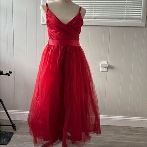 Elegant Red Tulle Gown